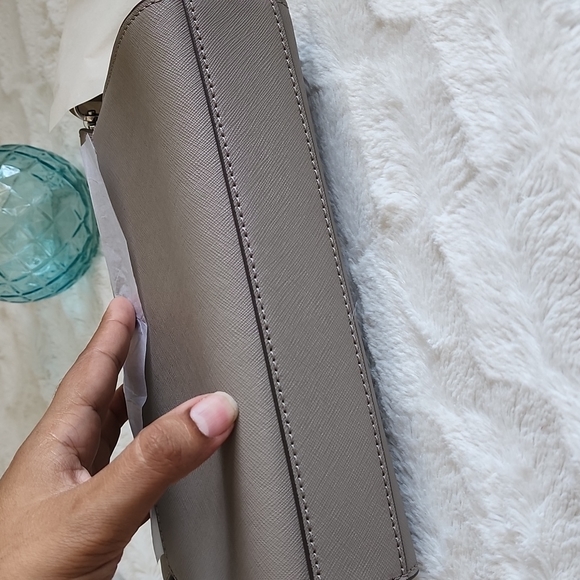 NWT Tory Burch Emerson Combo Cross Body Gray Heron - Picture 10 of 13